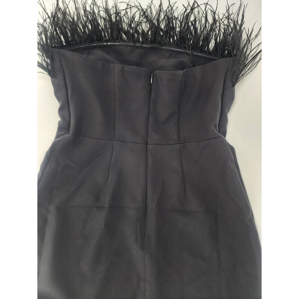 Sam Edelman Black Feather Top Strapless Mini Dress Women's Size 8 - Picture 6 of 11